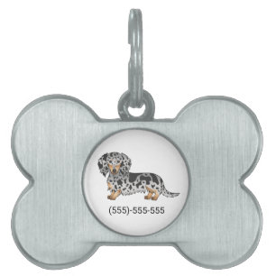 Médaillons Pour Animaux Domestiques Dachshund à poil long noir et feu panaché