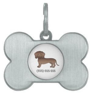 Médaillons Pour Animaux Domestiques Dachshund Cheveux Courts Chocolat Chien Mignon & N