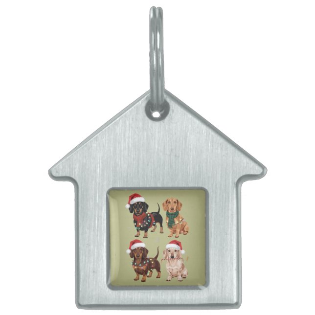 Médaillons Pour Animaux Domestiques Dachshund Christmas Chien Maman Lover Noël Cadeau (Devant)