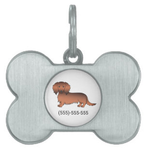 Médaillons Pour Animaux Domestiques Dachshund de dessin animé à poil long couleur sabl