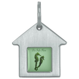 Médaillons Pour Animaux Domestiques Danse Des Chevaux De Mer (Vert)