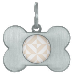 Médaillons Pour Animaux Domestiques Décor géométrique beige clair Motif