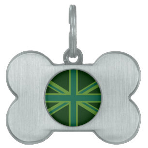 Médaillons Pour Animaux Domestiques Décor turquoise vert Royaume-Uni Union Jack