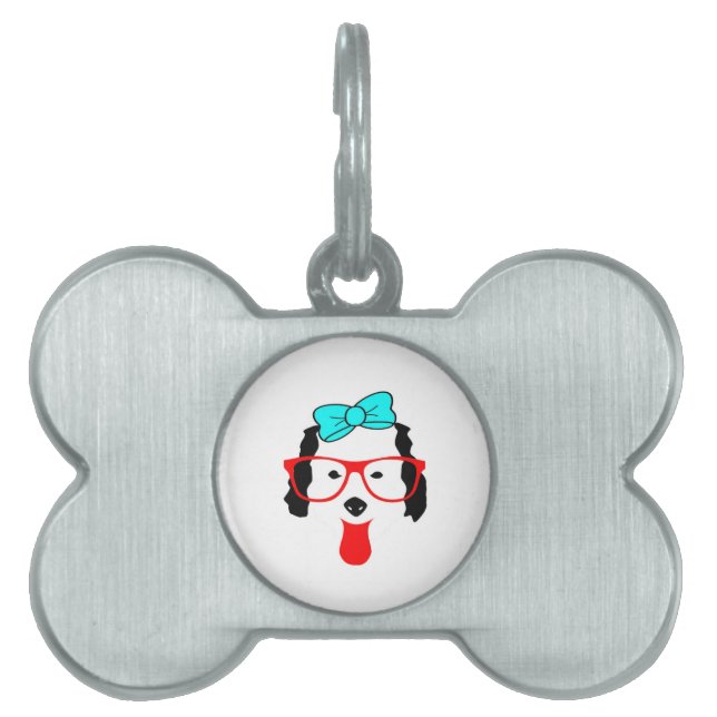 Médaillons Pour Animaux Domestiques Dessin de tête de chien drôle mignon (Devant)