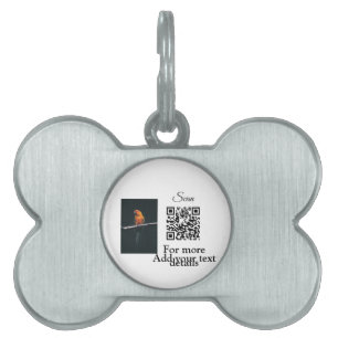 Médaillons Pour Animaux Domestiques Détails simples du nom de l'animal code QR ajouter