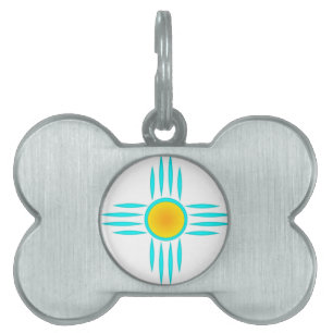 Médaillons Pour Animaux Domestiques Dieu Soleil Turquoise