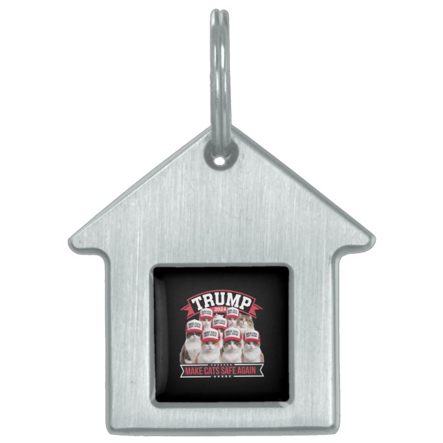 Médaillons Pour Animaux Domestiques Donald Trump Rendons Aux Chats Leur Sécurité 2024  (Devant)