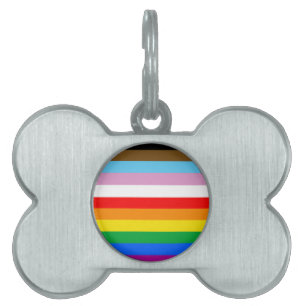 Médaillons Pour Animaux Domestiques Drapeau arc-en-ciel de la fierté LGBTQ+ INCLUSIF