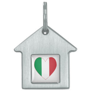 Médaillons Pour Animaux Domestiques Drapeau Cœur Italien