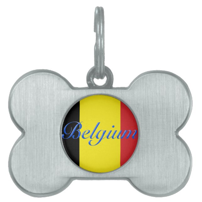 Médaillons Pour Animaux Domestiques Drapeau de Belgique (Devant)