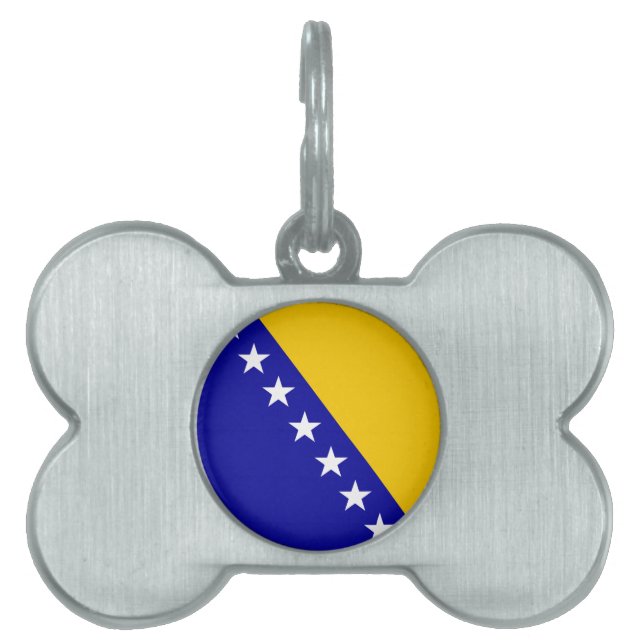 Médaillons Pour Animaux Domestiques Drapeau de Bosnie-Herzégovine (Devant)