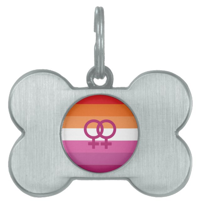 Médaillons Pour Animaux Domestiques Drapeau de fierté lesbienne WLW (Devant)