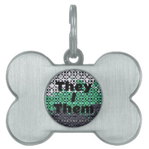 Médaillons Pour Animaux Domestiques Drapeau de fierté Neutrois personnalisable pixelis