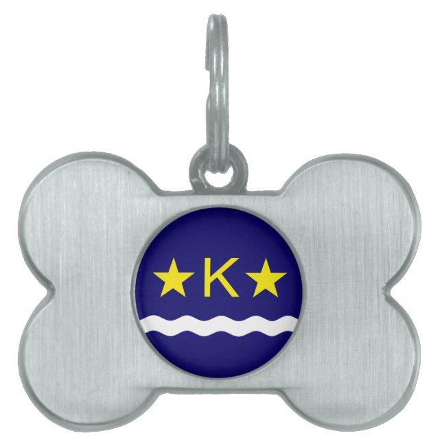 Médaillons Pour Animaux Domestiques Drapeau de Kinshasa, Congo Pet ID Tag (Devant)