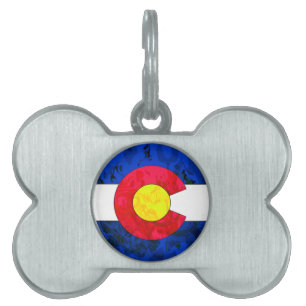MÉDAILLONS POUR ANIMAUX DOMESTIQUES DRAPEAU DU COLORADO