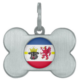Médaillons Pour Animaux Domestiques Drapeau Mecklenburg-Poméranie occidentale Nom de l