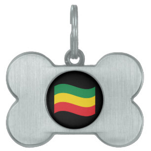 Médaillons Pour Animaux Domestiques Drapeau vert, or (jaune) et rouge