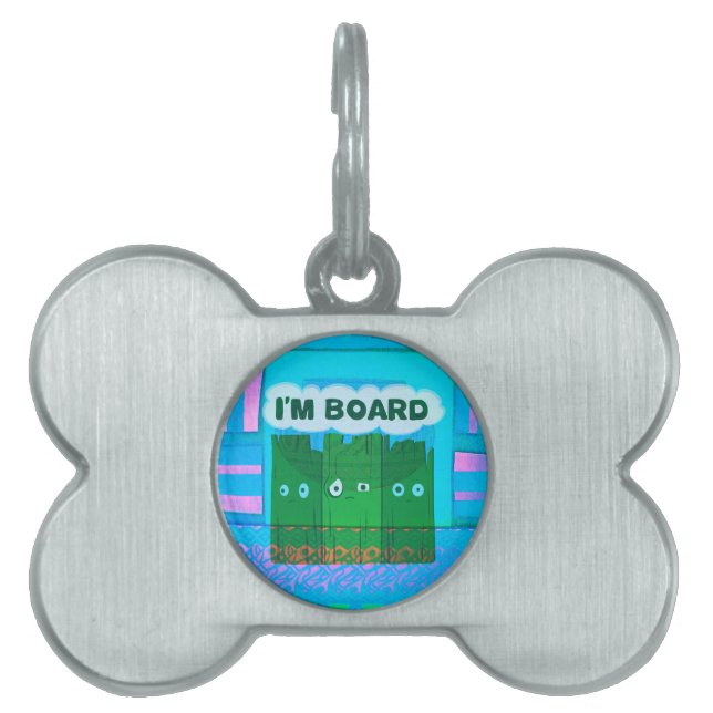 Médaillons Pour Animaux Domestiques Drôle Inspirational Graphic Je m'ennuie Texte Art (Devant)