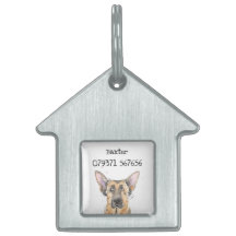 Drôle mignon GSD allemand berger chien aquarelle