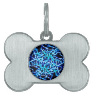 Médaillons Pour Animaux Domestiques Éclair électrique néon bleu Tesla Coil