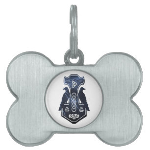 Médaillons Pour Animaux Domestiques Éclair Thor's Hammer Dog Tag