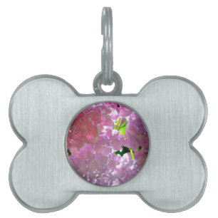 Médaillons Pour Animaux Domestiques Elégant flores rose douce hydrangée rose rose