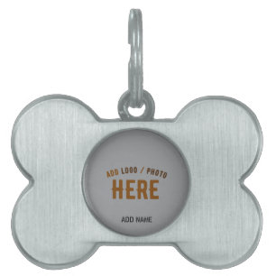 MÉDAILLONS POUR ANIMAUX DOMESTIQUES ÉLÉGANT MODERNE PERSONNALISABLE GRIS VÉRIFIÉ DE MA