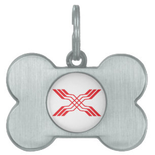 Médaillons Pour Animaux Domestiques Élégant Monogramme Lettre X Ruban Rouge