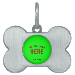 MÉDAILLONS POUR ANIMAUX DOMESTIQUES ÉLÉGANT NÉON VERT PERSONNALISÉ MARQUE VERIFIEE MOD