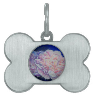 Médaillons Pour Animaux Domestiques Elégante couleur rose blanc pastel aquarelle flora