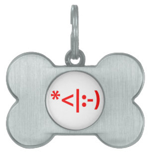 Médaillons Pour Animaux Domestiques Elfe de Noël Emoticon Xmas ASCII Texte Art