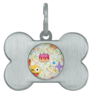 Médaillons Pour Animaux Domestiques emoji anniversaire heureux