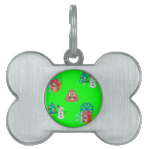 Médaillons Pour Animaux Domestiques emoji poop de noël