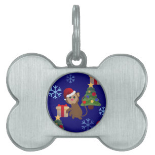Médaillons Pour Animaux Domestiques Émotion de singe de père Noël