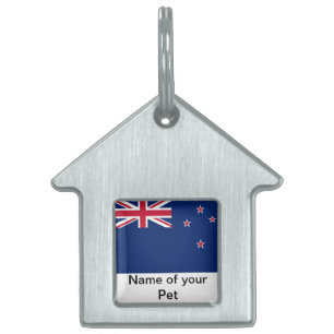 Médaillons Pour Animaux Domestiques Étiquette de chien avec drapeau de la Nouvelle-Zél