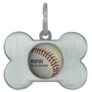 Médaillons Pour Animaux Domestiques Étiquette de compagnie de baseball