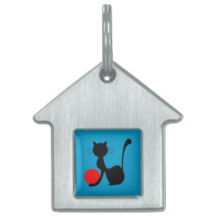 Médaillons Pour Animaux Domestiques Étiquette pour animal de compagnie Chat Noir