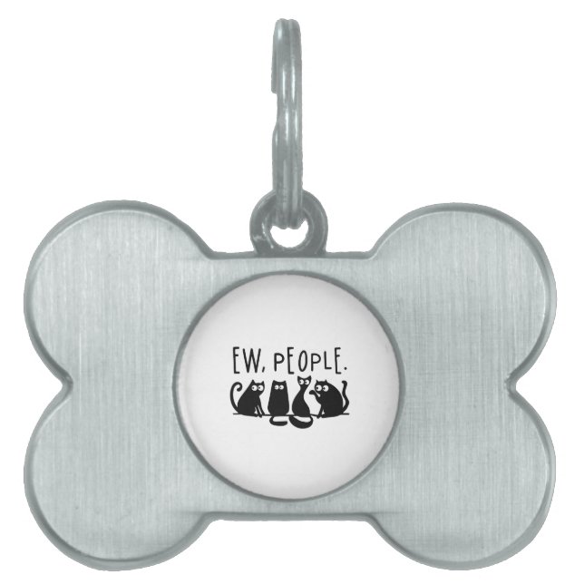 Médaillons Pour Animaux Domestiques Ew Les Gens Sont Drôles Meowy Chats Noirs  (Devant)