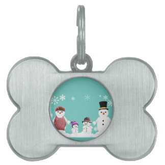 Médaillons Pour Animaux Domestiques famille snowman