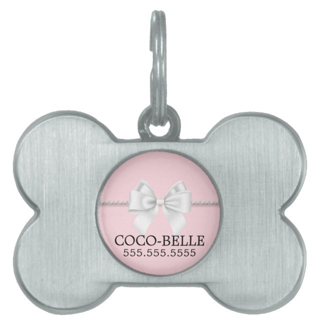 Médaillons Pour Animaux Domestiques Fancy Blush Pink Tiffany Thème Perles Chien Chat (Devant)