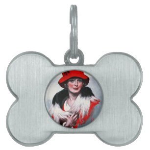 Médaillons Pour Animaux Domestiques Femme dans Red Hat