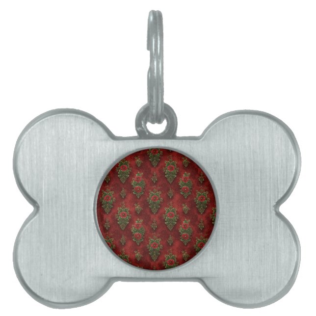 Médaillons Pour Animaux Domestiques Festive Damask  (Devant)