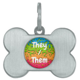 Médaillons Pour Animaux Domestiques Fière de Groovy Rétro Bubbly Trippy Funky Panroman