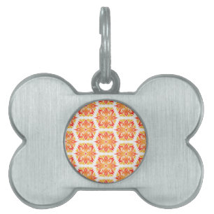 Médaillons Pour Animaux Domestiques Fleurs orange, motif de fleurs, motif floral