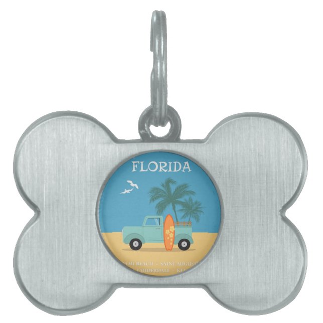 Médaillons Pour Animaux Domestiques Floride : étiquette d'identification de voyage pou (Devant)