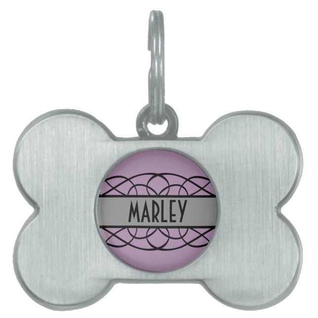 Médaillons Pour Animaux Domestiques Flourish Gray Deco (Devant)