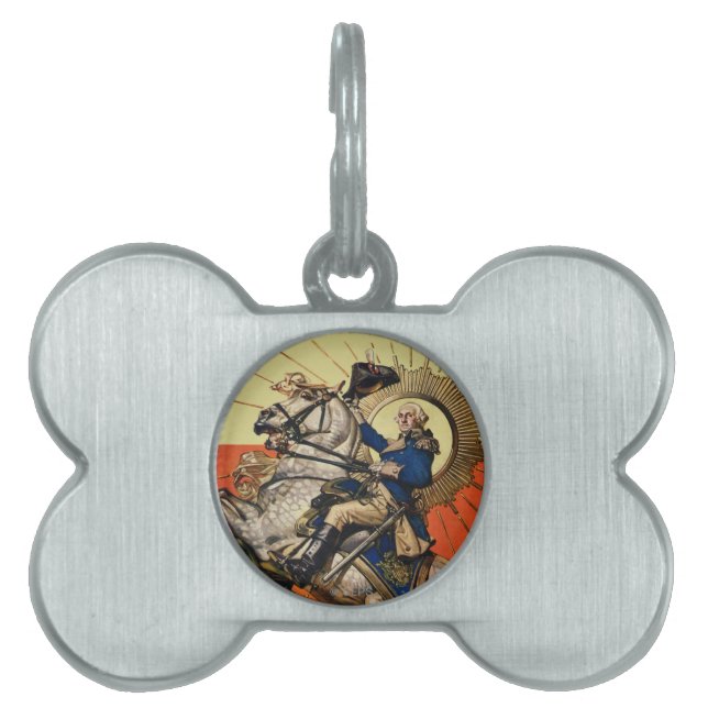 Médaillons Pour Animaux Domestiques George Washington à cheval (Devant)