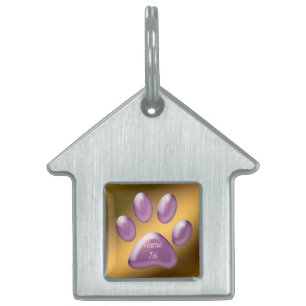 Médaillons Pour Animaux Domestiques Gold Purple