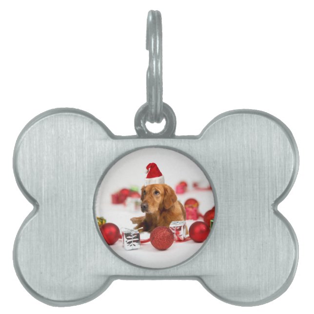 Médaillons Pour Animaux Domestiques Golden Retriever Chien W Red Santa Chapel Noël (Devant)