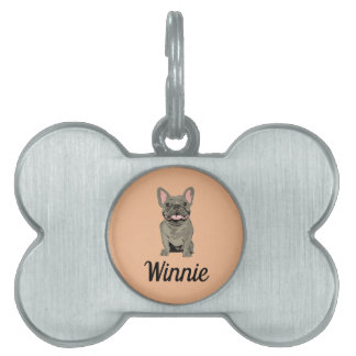 Médaillons Pour Animaux Domestiques Gray French Bulldog